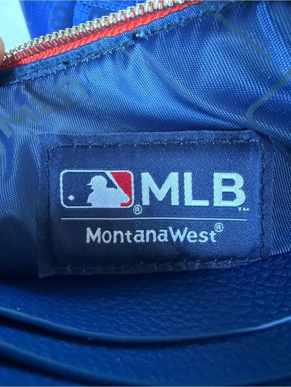 New York Mets MLB Montana West Leather Crossbody Bag Blue Orange